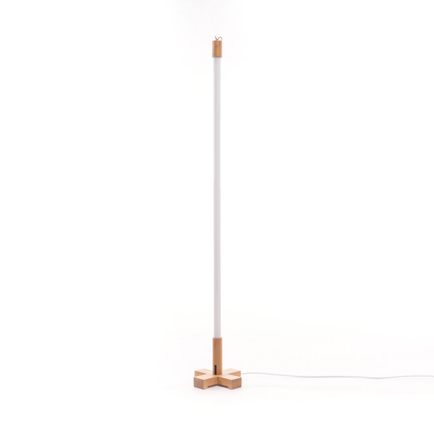 SELETTI Linea LED-Stehleuchte Mit Holz, Weiß 1 SELETTI Linea LED-Stehleuchte Mit Holz, Weiß