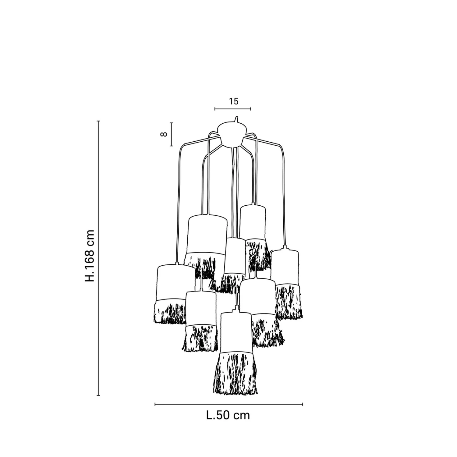 MARKET SET Formentera Hängelampe 8-flammig Rondell 3 MARKET SET Formentera Hängelampe 8-flammig Rondell – Bild 3