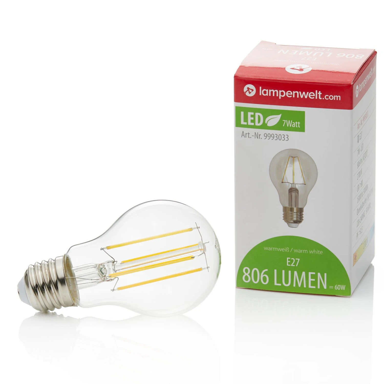 E27 LED-Filament 7W 806lm 2.700K Klar 3er-Set 9 E27 LED-Filament 7W 806lm 2.700K Klar 3er-Set – Bild 9