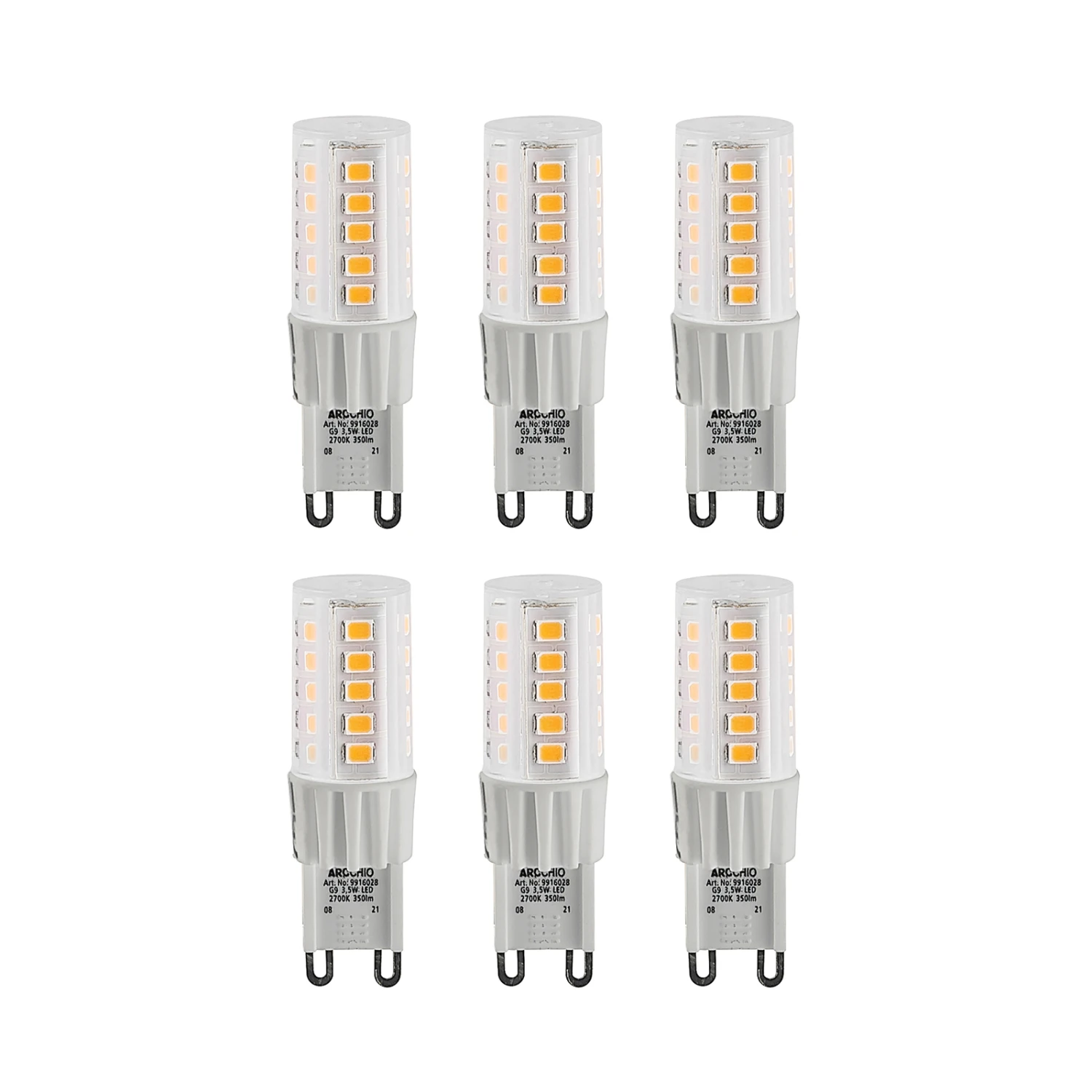 Arcchio LED-Stiftsockellampe G9 3,5W 827 6er-Set 1 Arcchio LED-Stiftsockellampe G9 3,5W 827 6er-Set