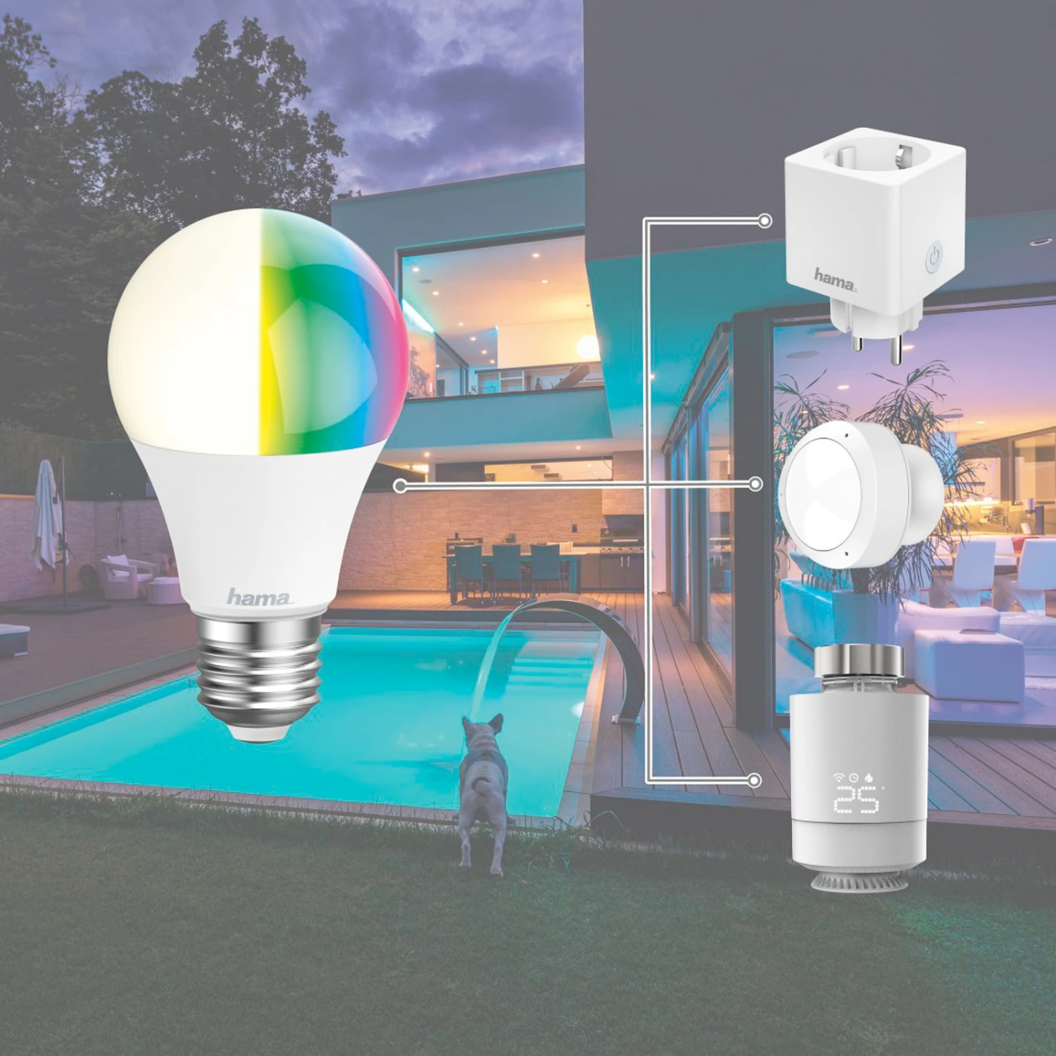 Hama WLAN LED-Lampe E27 A60 10W RGBW Dimmbar Opal 3 Hama WLAN LED-Lampe E27 A60 10W RGBW Dimmbar Opal – Bild 3