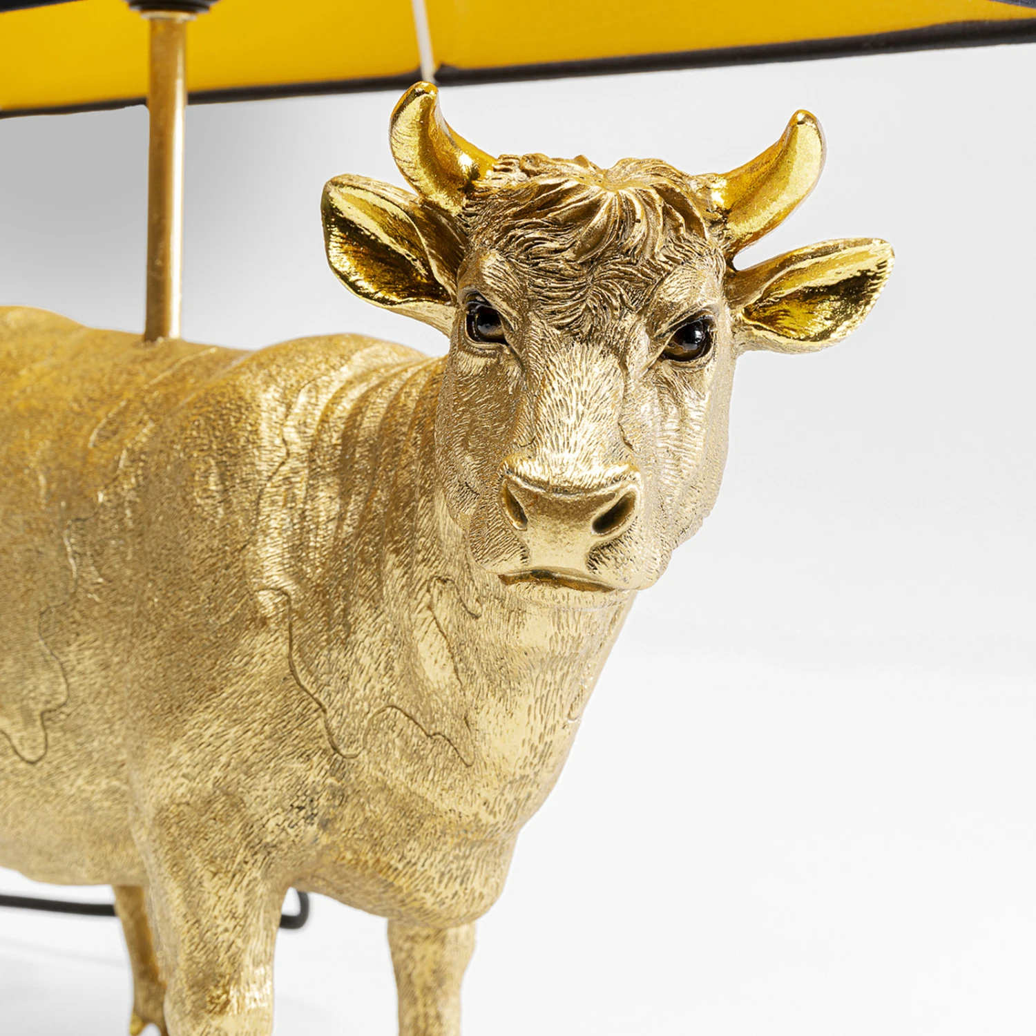 KARE Cow Gold Tischleuchte Mit Leinenschirm 4 KARE Cow Gold Tischleuchte Mit Leinenschirm – Bild 4