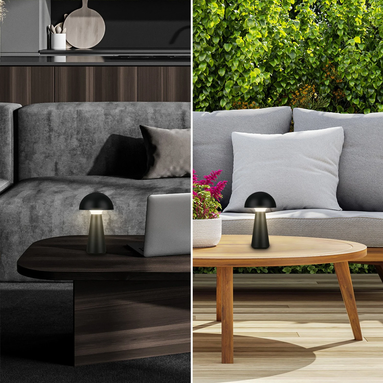 LED-Akku-Tischleuchte Fungo, Aufladbar, Schwarz 4 LED-Akku-Tischleuchte Fungo, Aufladbar, Schwarz – Bild 4