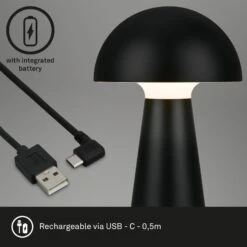 LED-Akku-Tischleuchte Fungo, Aufladbar, Schwarz 15 LED-Akku-Tischleuchte Fungo, Aufladbar, Schwarz -Paulmann Verkaufsgeschäft 10015105 7