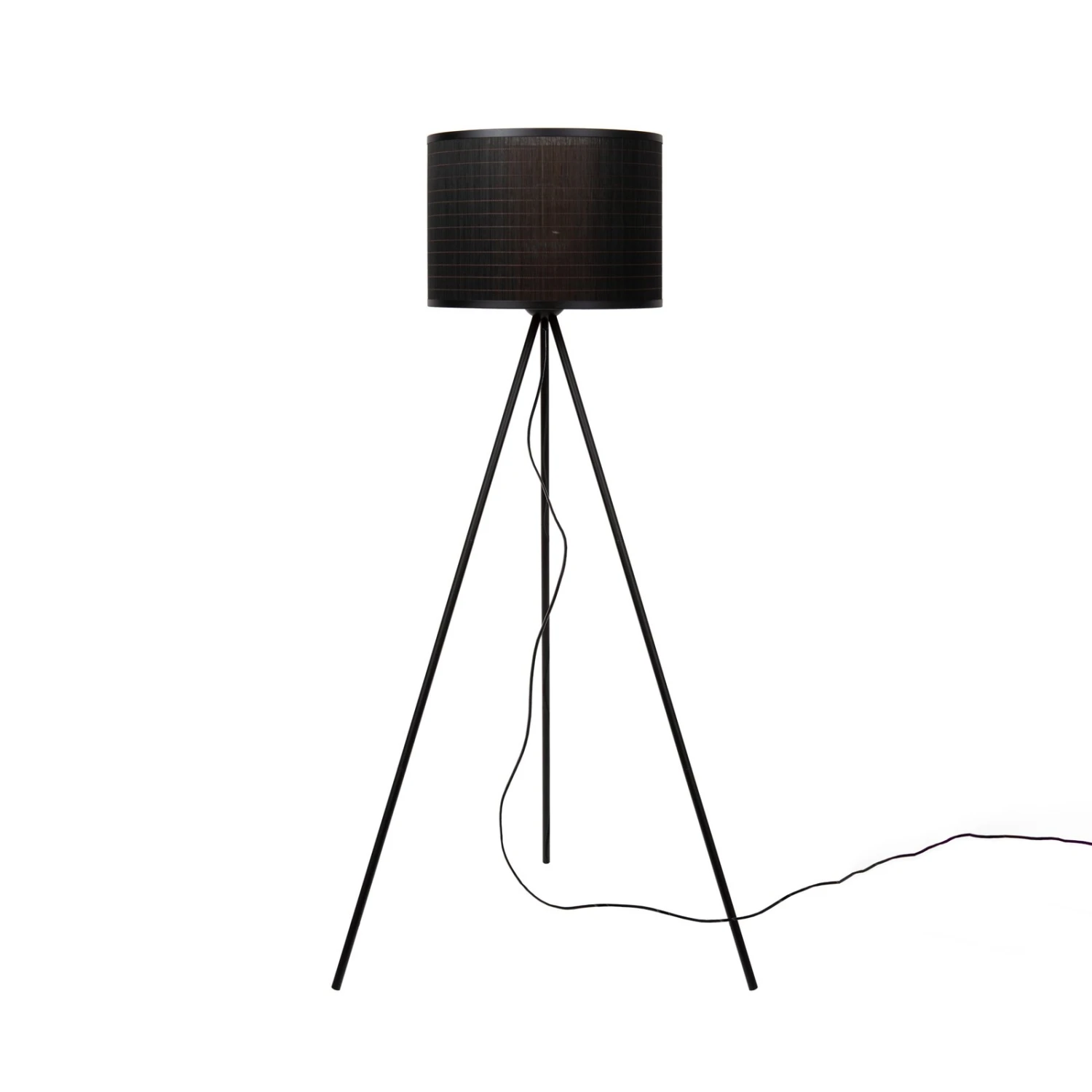 Stehleuchte Tagalog Aus Bambus, Schwarz, Dreibein 2 Stehleuchte Tagalog Aus Bambus, Schwarz, Dreibein – Bild 2
