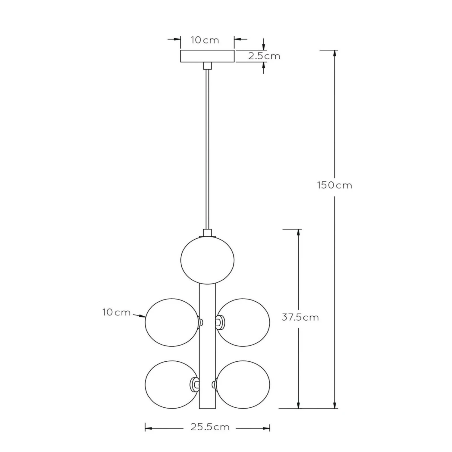 Hängeleuchte Tycho, Sechsflammig, Gold/rauchgrau 2 Hängeleuchte Tycho, Sechsflammig, Gold/rauchgrau – Bild 2