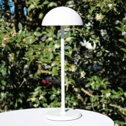 LED-Außentischleuchte Joy, Akku, Dimmbar, Weiß