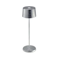 Zafferano Olivia Akku-Tischlampe Folie Silber