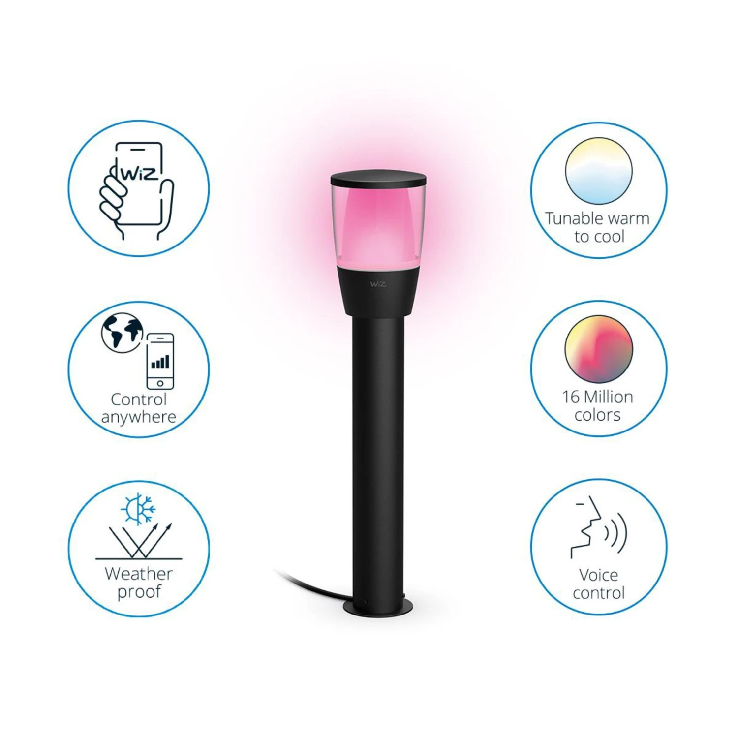 WiZ Elpas LED-Wegeleuchte Schwarz RGBW Erweiterung 7 WiZ Elpas LED-Wegeleuchte Schwarz RGBW Erweiterung – Bild 7