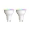 Prios LED-GU10 Plastik 4,7W RGBW WLAN Opal 2er-Set