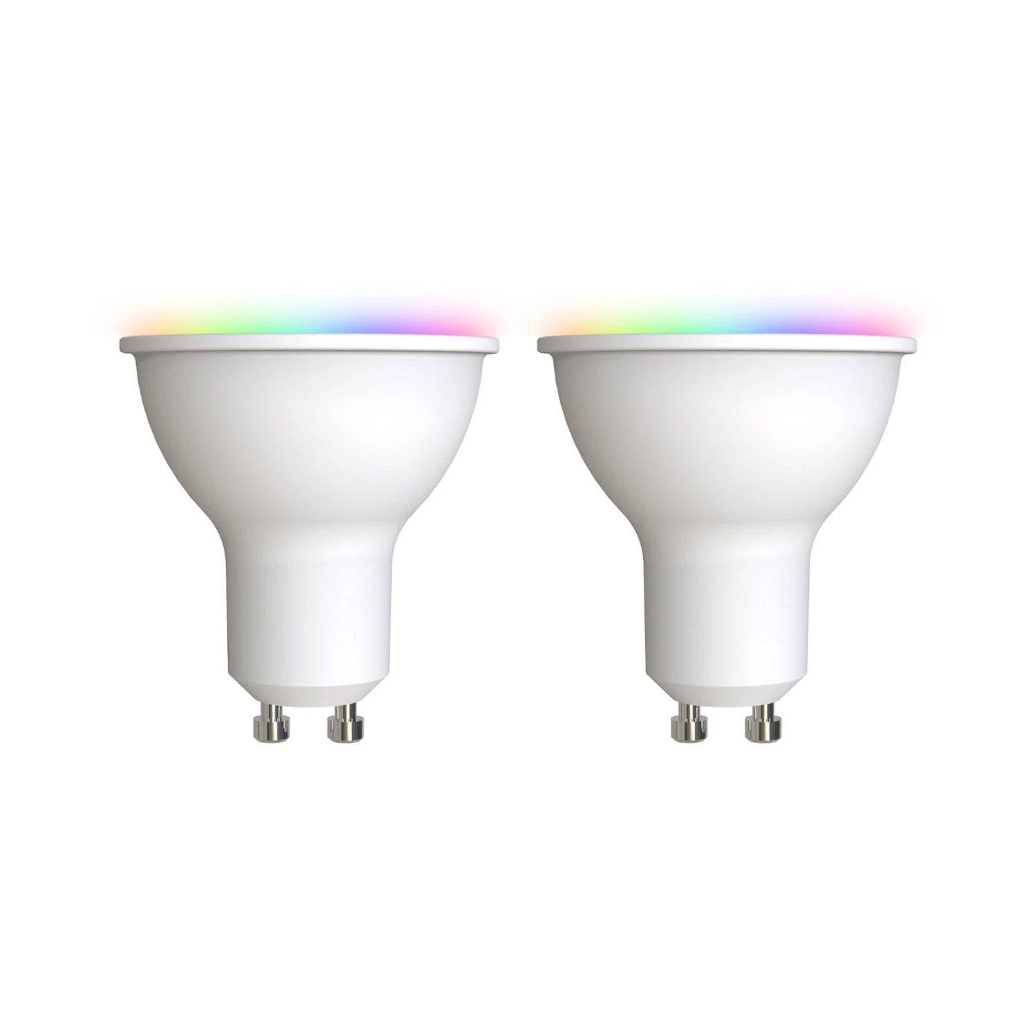Prios LED-GU10 Plastik 4,7W RGBW WLAN Opal 2er-Set 1 Prios LED-GU10 Plastik 4,7W RGBW WLAN Opal 2er-Set