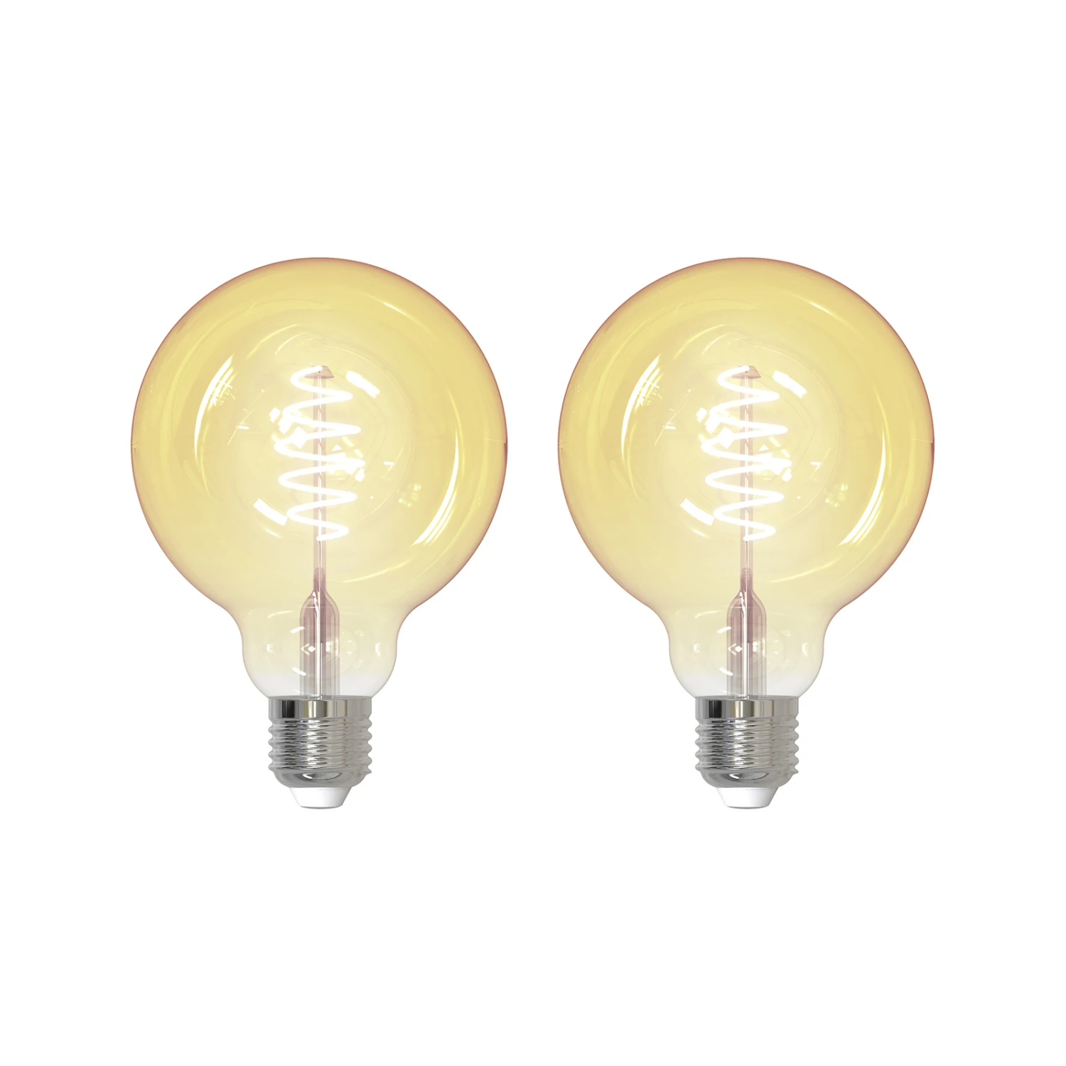 Prios LED-Globe E27 G95 4,9W WLAN Klar Amber, 2er 1 Prios LED-Globe E27 G95 4,9W WLAN Klar Amber, 2er