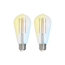 Prios LED-Lampe E27 ST64 7W ZigBee Tuya Klar, 2er