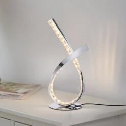 LED-Tischleuchte Brilla, Dimmbar, Chrom