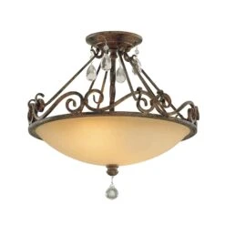 Abstands-Deckenleuchte Chateau Mit Glasbehang