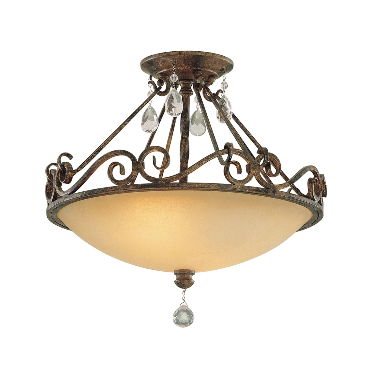 Abstands-Deckenleuchte Chateau Mit Glasbehang 1 Abstands-Deckenleuchte Chateau Mit Glasbehang