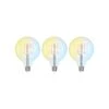 Prios LED-Filamentlampe E27 G125 7W WLAN Klar 3er