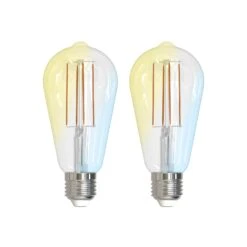 Prios LED-Filamentlampe E27 ST64 7W WLAN Klar 2er