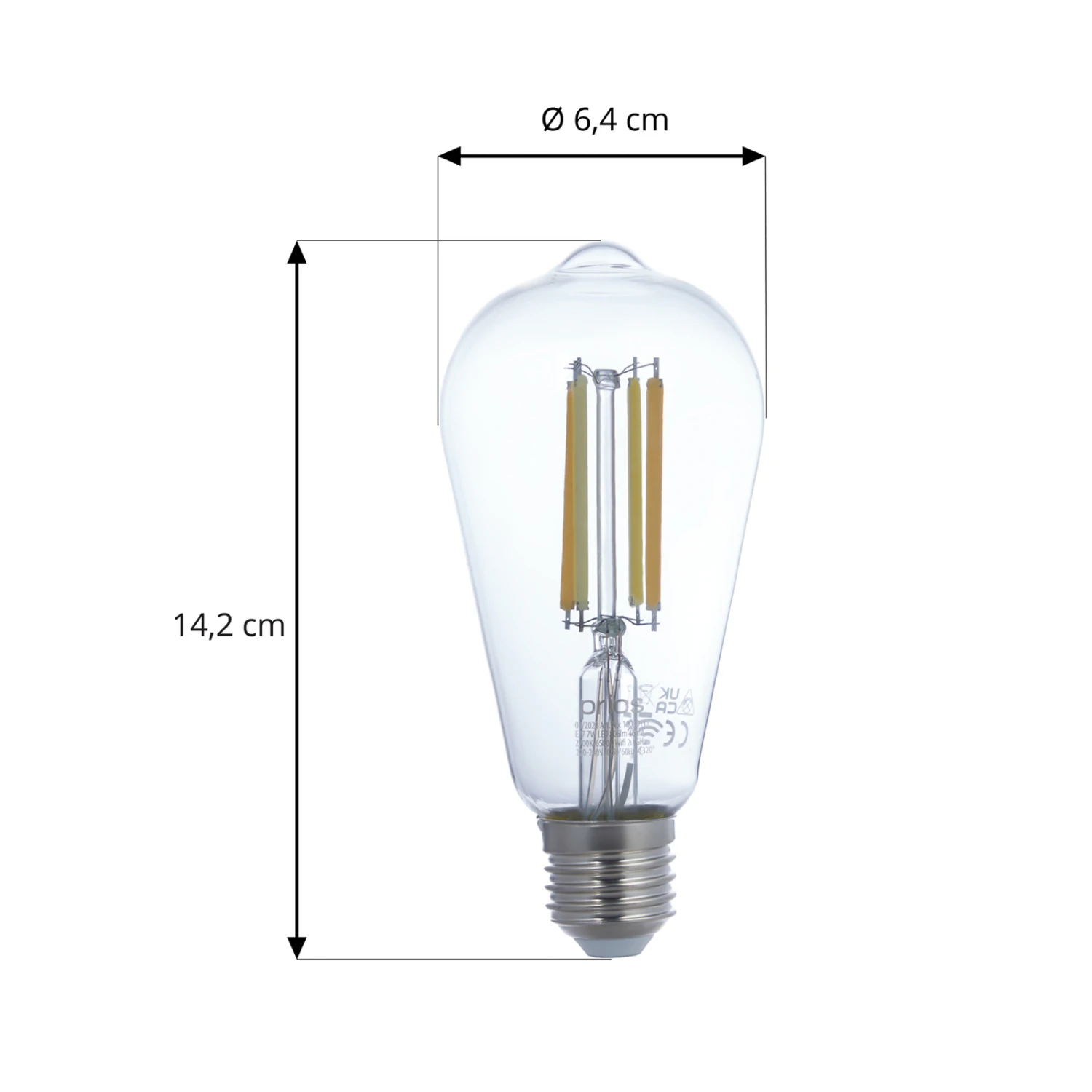 Prios LED-Filamentlampe E27 ST64 7W WLAN Klar 2er 4 Prios LED-Filamentlampe E27 ST64 7W WLAN Klar 2er – Bild 4