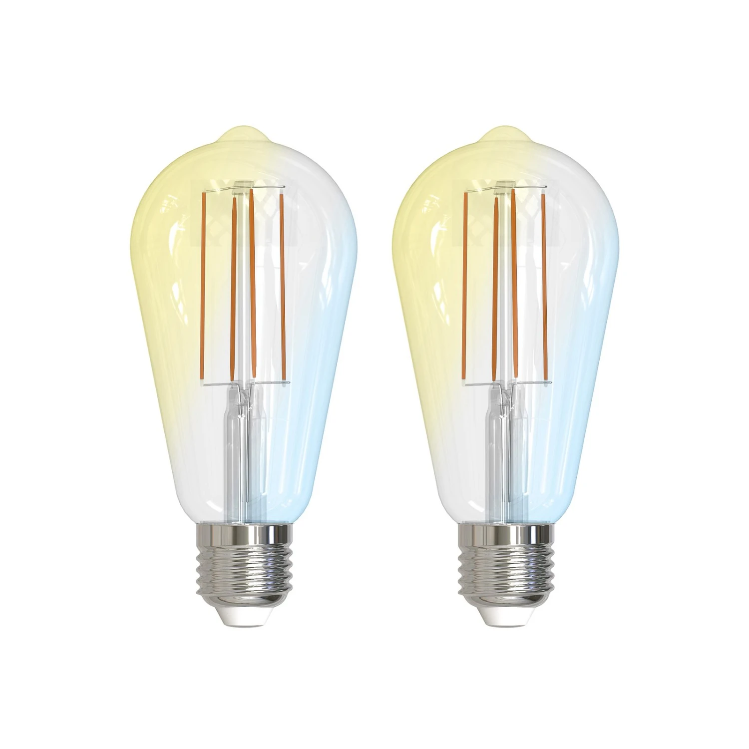 Prios LED-Filamentlampe E27 ST64 7W WLAN Klar 2er 1 Prios LED-Filamentlampe E27 ST64 7W WLAN Klar 2er