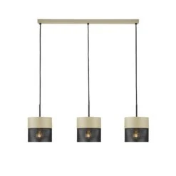 Hängeleuchte Mesh E27 3fl. Hoch, Sand/schwarz