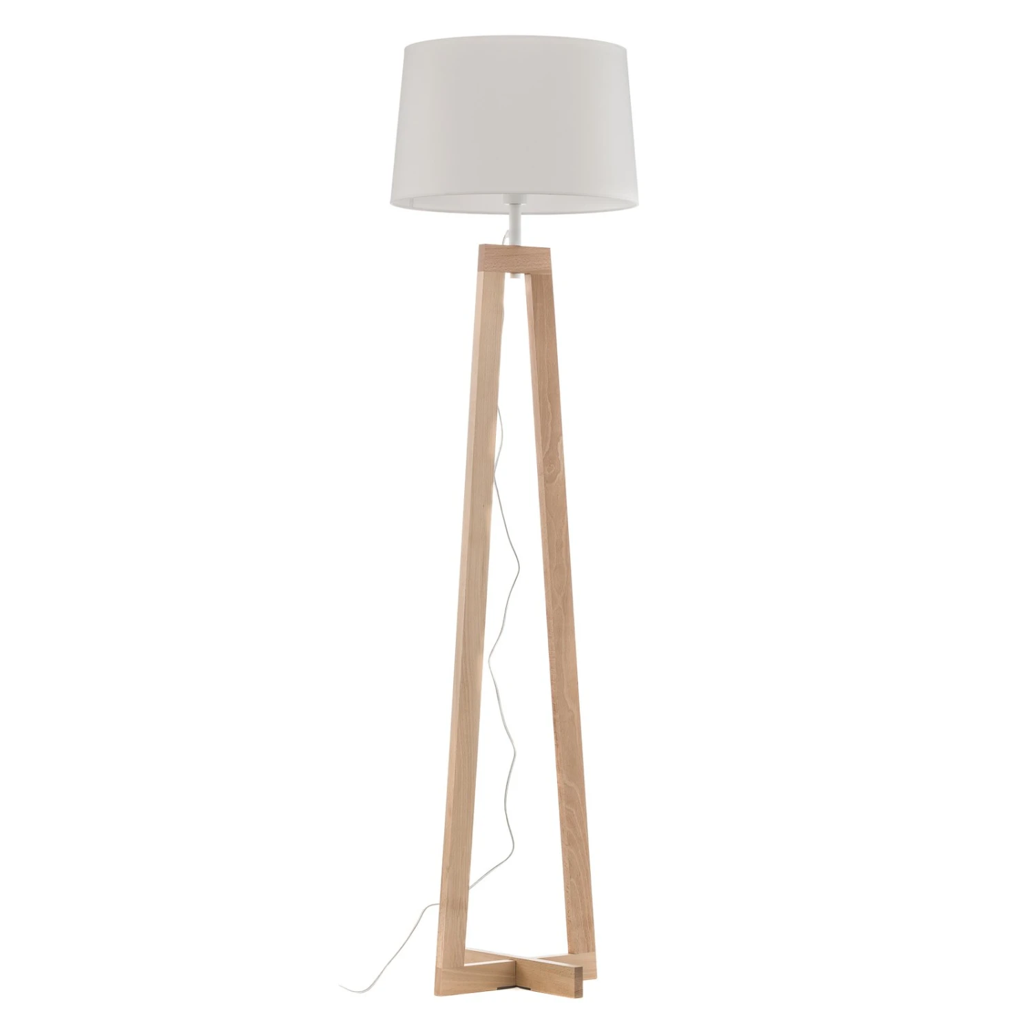 Stehleuchte Sacha LS Aus Holz Und Textil, Weiß 4 Stehleuchte Sacha LS Aus Holz Und Textil, Weiß – Bild 4