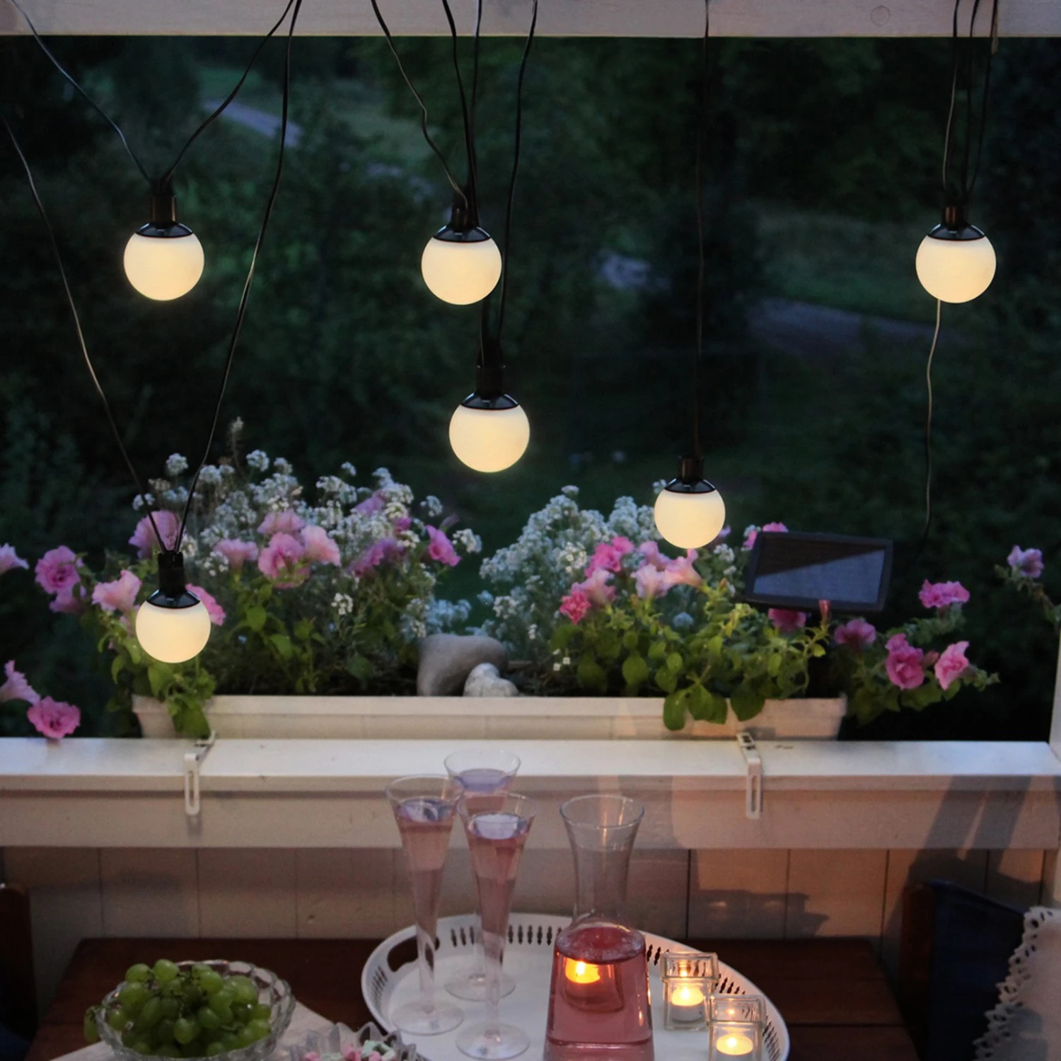 Combo LED Solarlichterkette Mit 6 Solarballs 2 Combo LED Solarlichterkette Mit 6 Solarballs – Bild 2