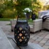 LED-Laterne Flame Lantern, Schwarz, Höhe 23 Cm