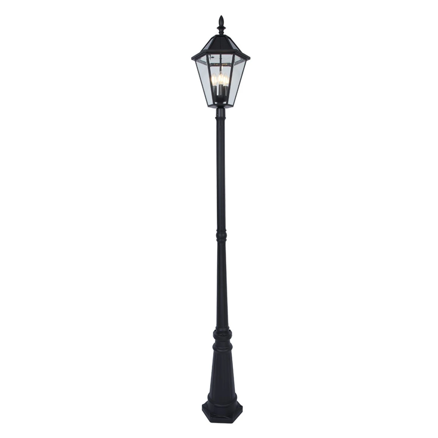 Solar-Mastleuchte London, Schwarz, 3 X E12 LED 5 Solar-Mastleuchte London, Schwarz, 3 X E12 LED – Bild 5