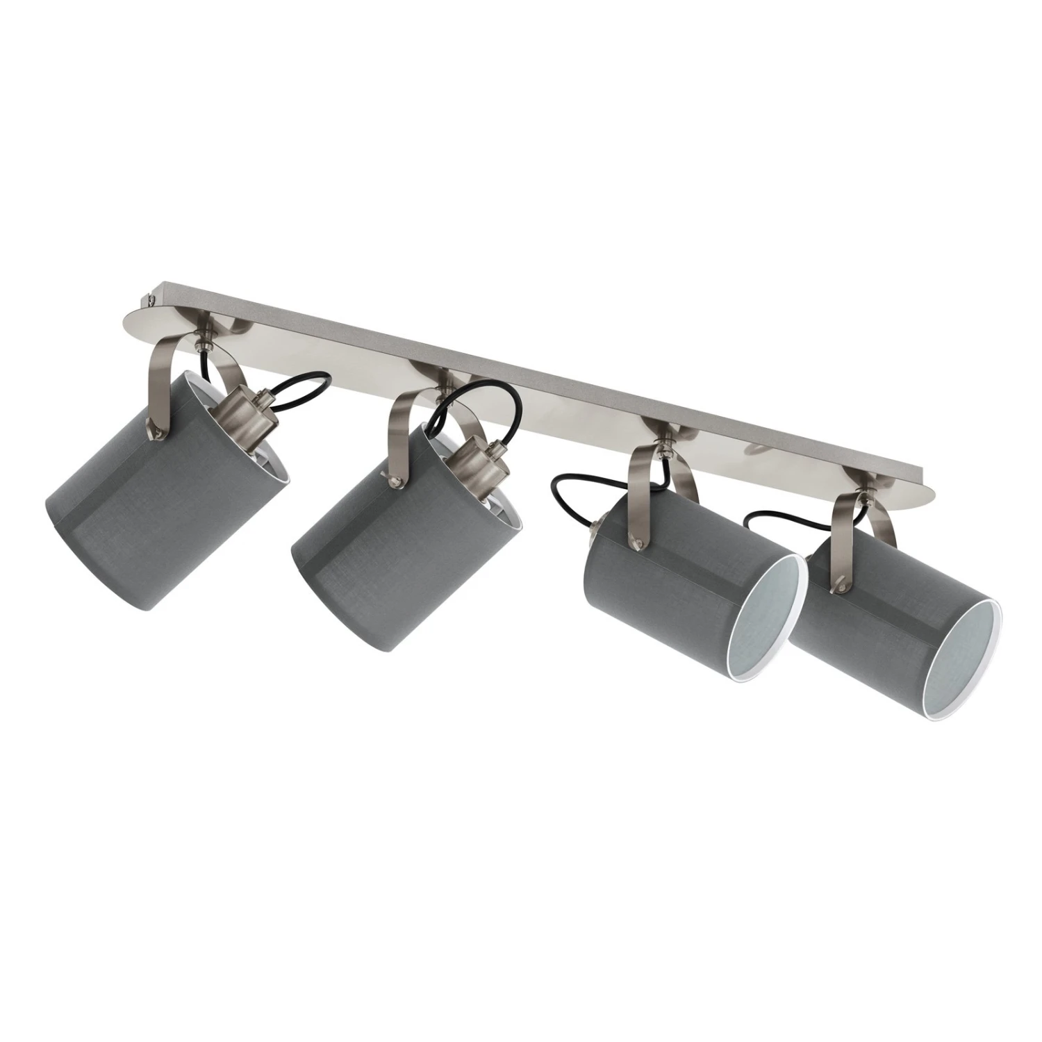 EGLO Deckenlampe Villabate Mit 4 Textilschirmen In Grau 3 EGLO Deckenlampe Villabate Mit 4 Textilschirmen In Grau – Bild 3