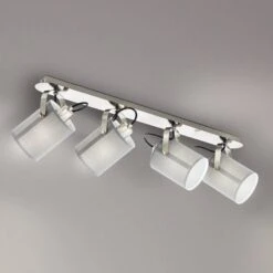 EGLO Deckenlampe Villabate Mit 4 Textilschirmen In Grau