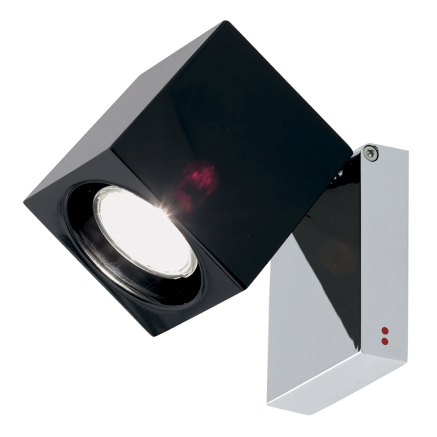 Fabbian Cubetto Wandleuchte GU10 Chrom/schwarz 1 Fabbian Cubetto Wandleuchte GU10 Chrom/schwarz