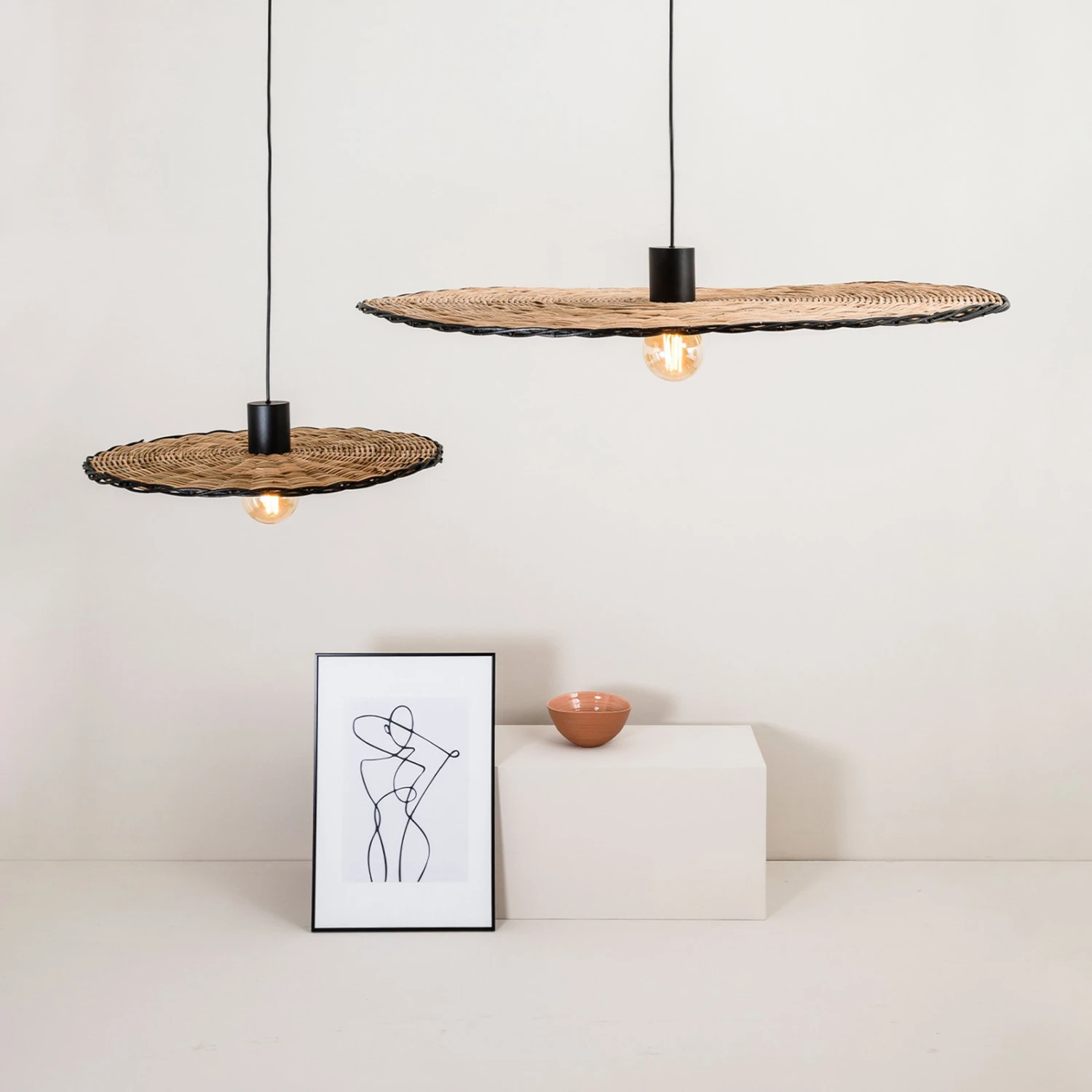 Hängeleuchte Costas, Rattanschirm Neigbar, Ø 60cm 9 Hängeleuchte Costas, Rattanschirm Neigbar, Ø 60cm – Bild 9