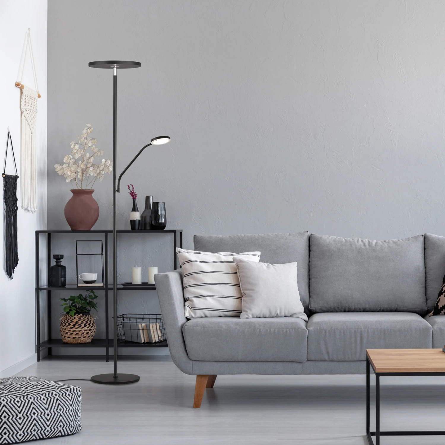 LED-Stehleuchte Fabi Mit Leselampe, Schwarz Matt 7 LED-Stehleuchte Fabi Mit Leselampe, Schwarz Matt – Bild 7