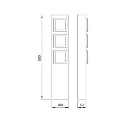 3-fach Steckdosensäule, Edelstahl 5 3-fach Steckdosensäule, Edelstahl -Paulmann Verkaufsgeschäft 4001008 2