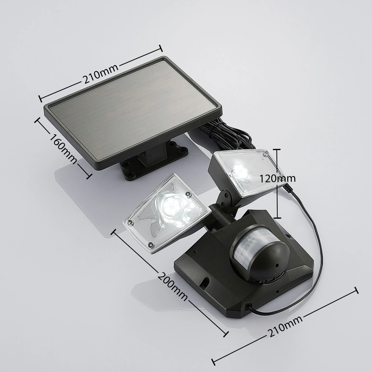 LED-Solarstrahler Ignaz, 2-flammig, Dunkelgrau 5 LED-Solarstrahler Ignaz, 2-flammig, Dunkelgrau – Bild 5