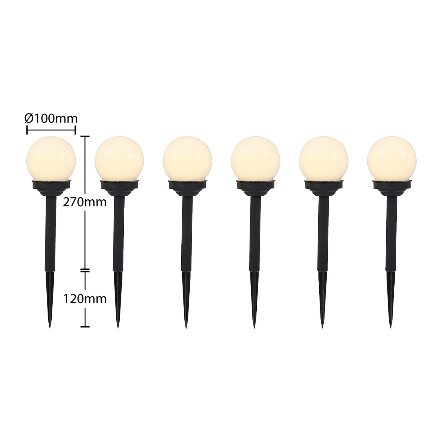 Lindby Haukur LED-Solar-Erdspießleuchten, 6er-Set 6 Lindby Haukur LED-Solar-Erdspießleuchten, 6er-Set – Bild 6