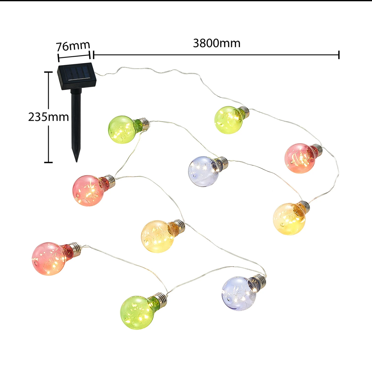 Lindby Raean LED-Solar-Lichterkette, Bunt 6 Lindby Raean LED-Solar-Lichterkette, Bunt – Bild 6