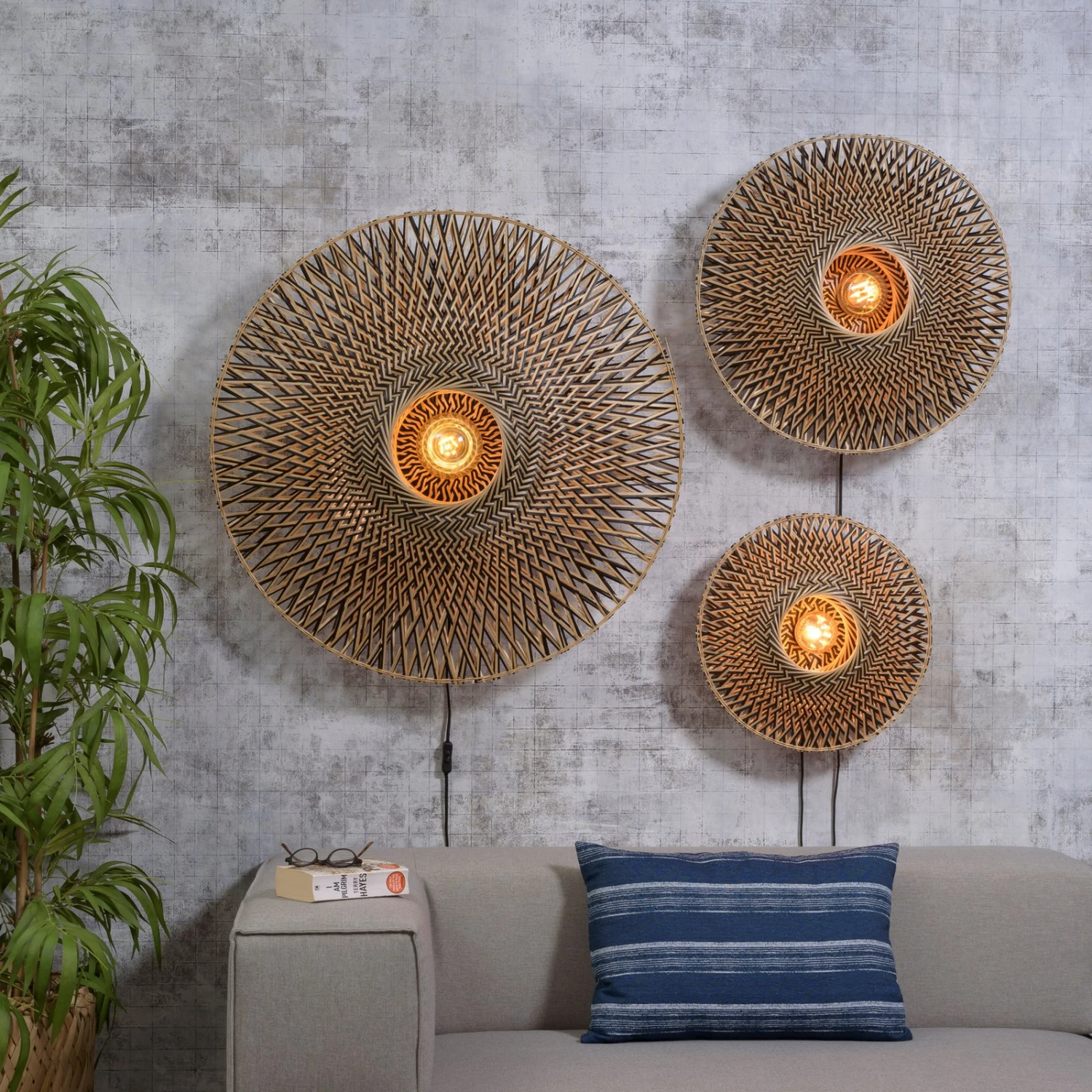 GOOD & MOJO Bali Wandleuchte Aus Bambus, Ø 87 Cm 4 GOOD & MOJO Bali Wandleuchte Aus Bambus, Ø 87 Cm – Bild 4
