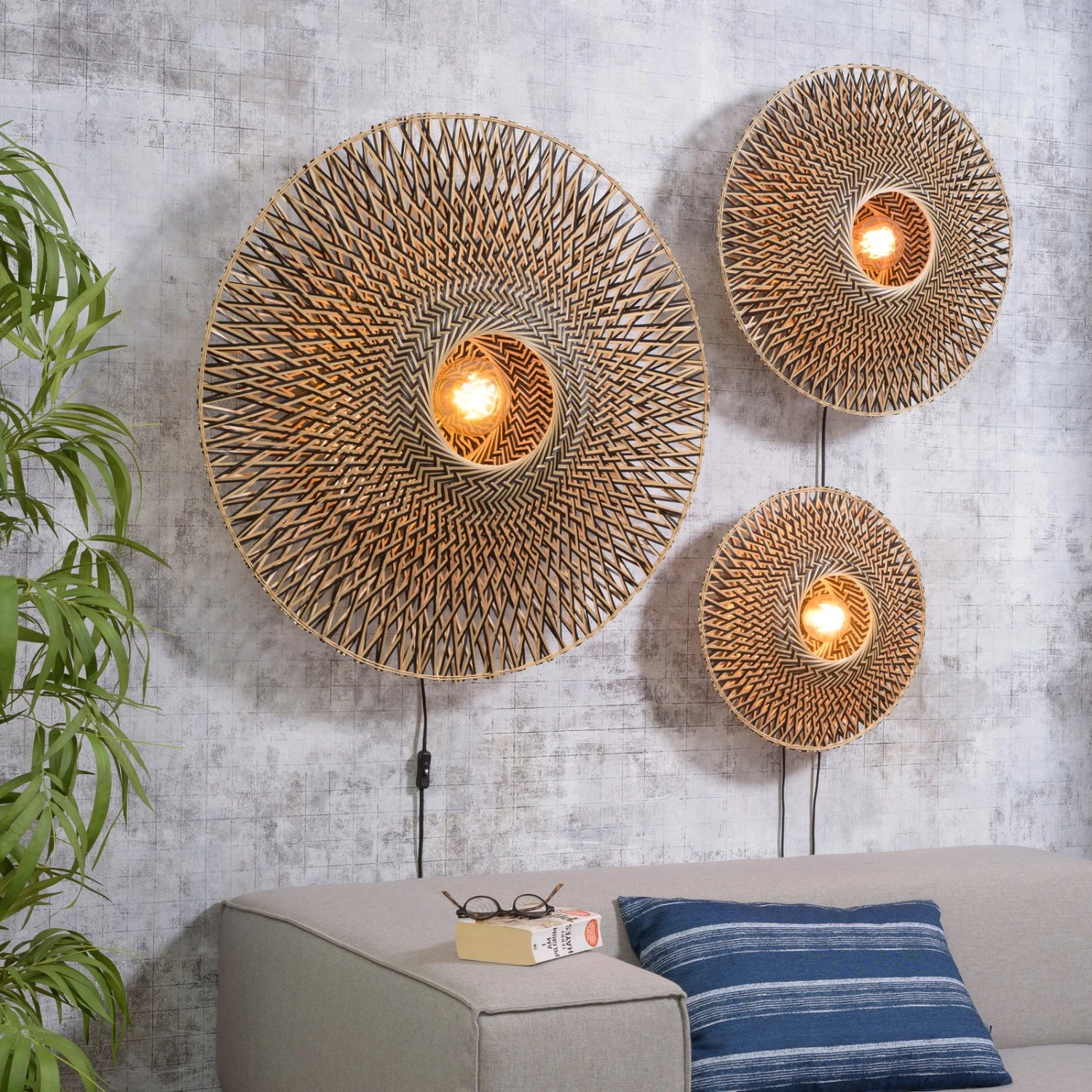 GOOD & MOJO Bali Wandleuchte Aus Bambus, Ø 87 Cm 5 GOOD & MOJO Bali Wandleuchte Aus Bambus, Ø 87 Cm – Bild 5