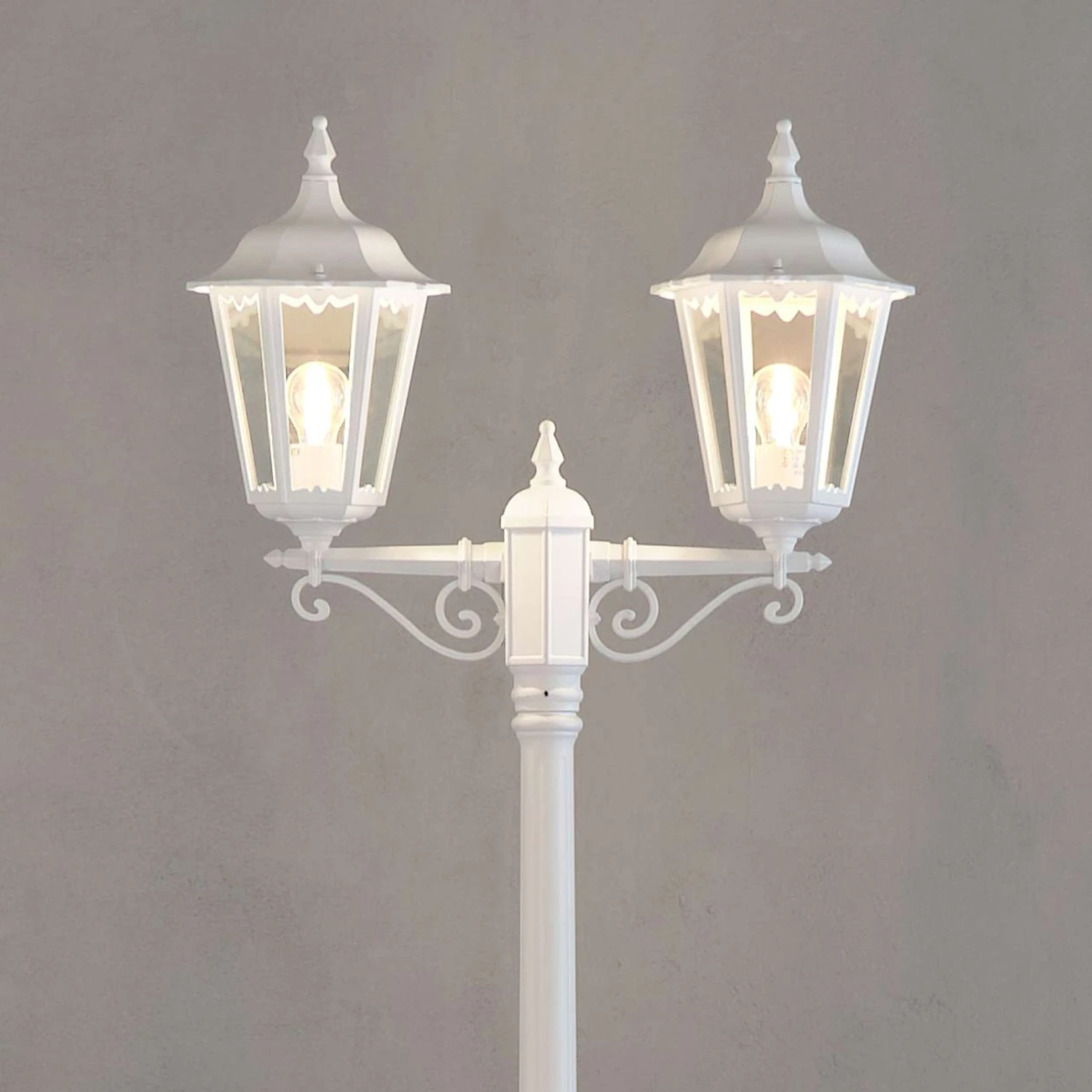Konstsmide Mastleuchte Firenze, 2-flammig, Weiß 2 Konstsmide Mastleuchte Firenze, 2-flammig, Weiß – Bild 2