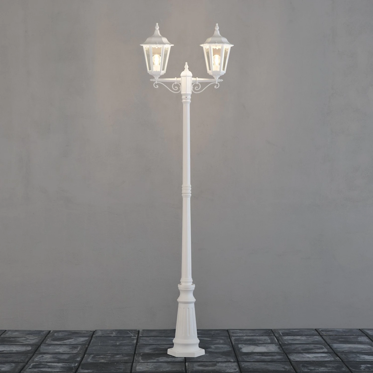 Konstsmide Mastleuchte Firenze, 2-flammig, Weiß 4 Konstsmide Mastleuchte Firenze, 2-flammig, Weiß – Bild 4