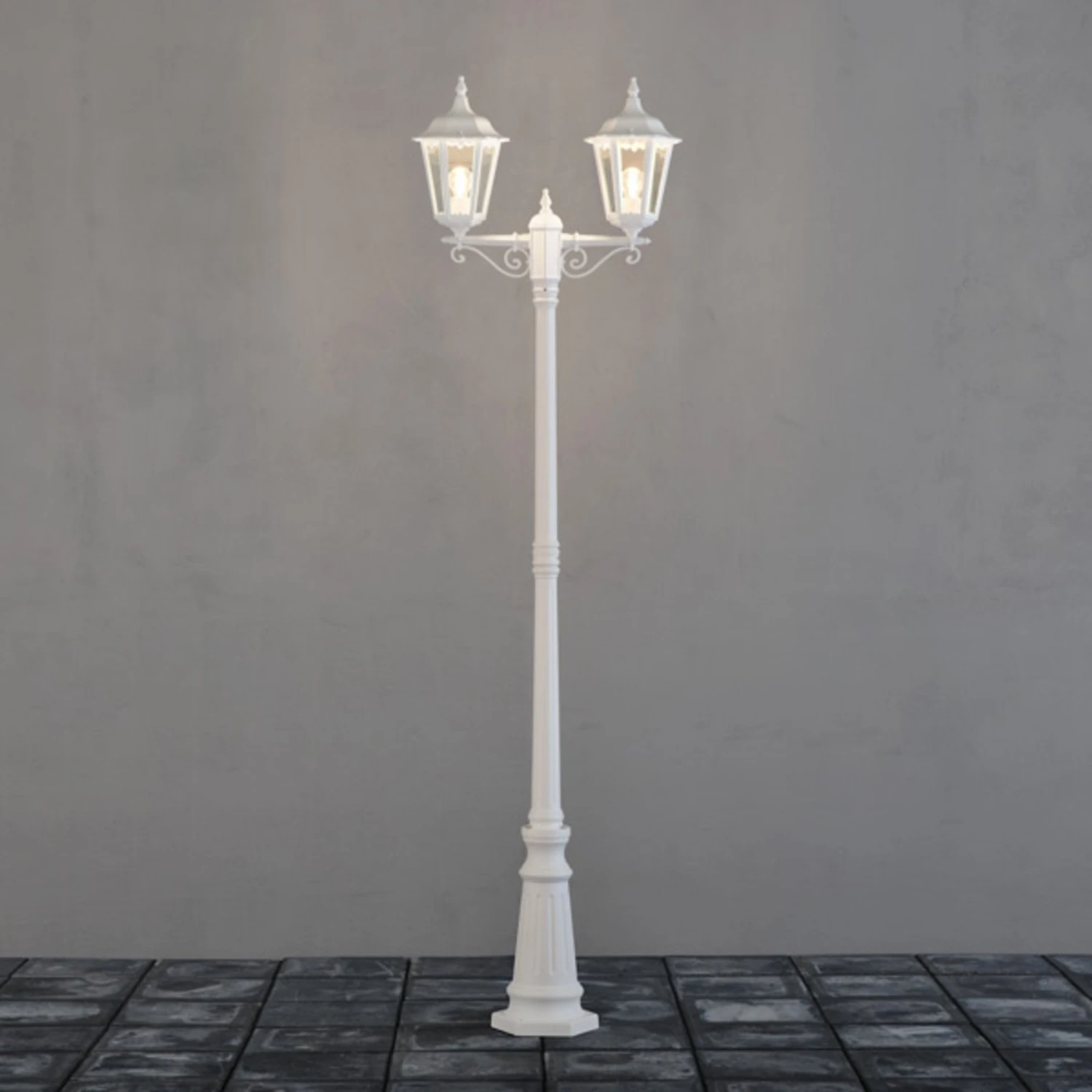 Konstsmide Mastleuchte Firenze, 2-flammig, Weiß 1 Konstsmide Mastleuchte Firenze, 2-flammig, Weiß