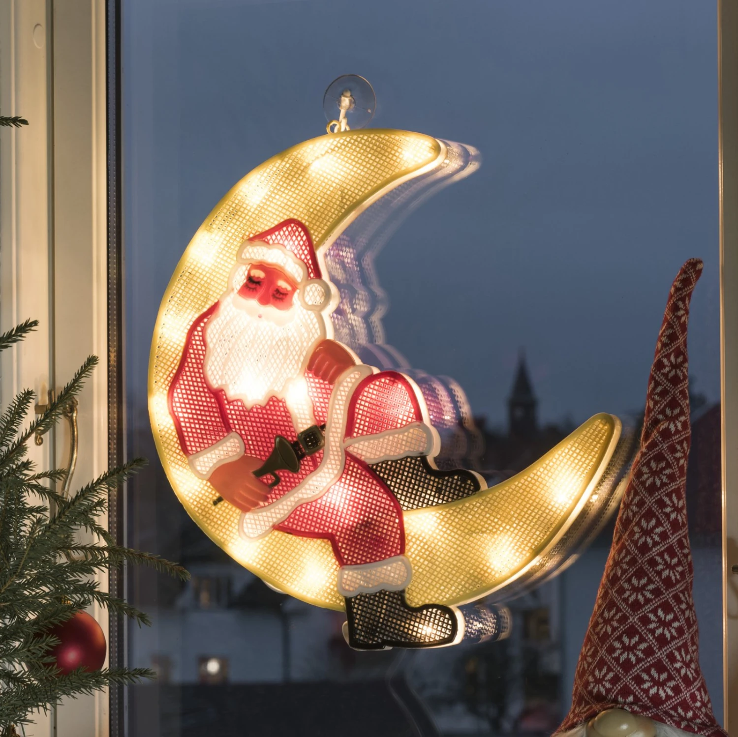 LED-Fensterbild Weihnachtsmann Im Mond 3 LED-Fensterbild Weihnachtsmann Im Mond – Bild 3