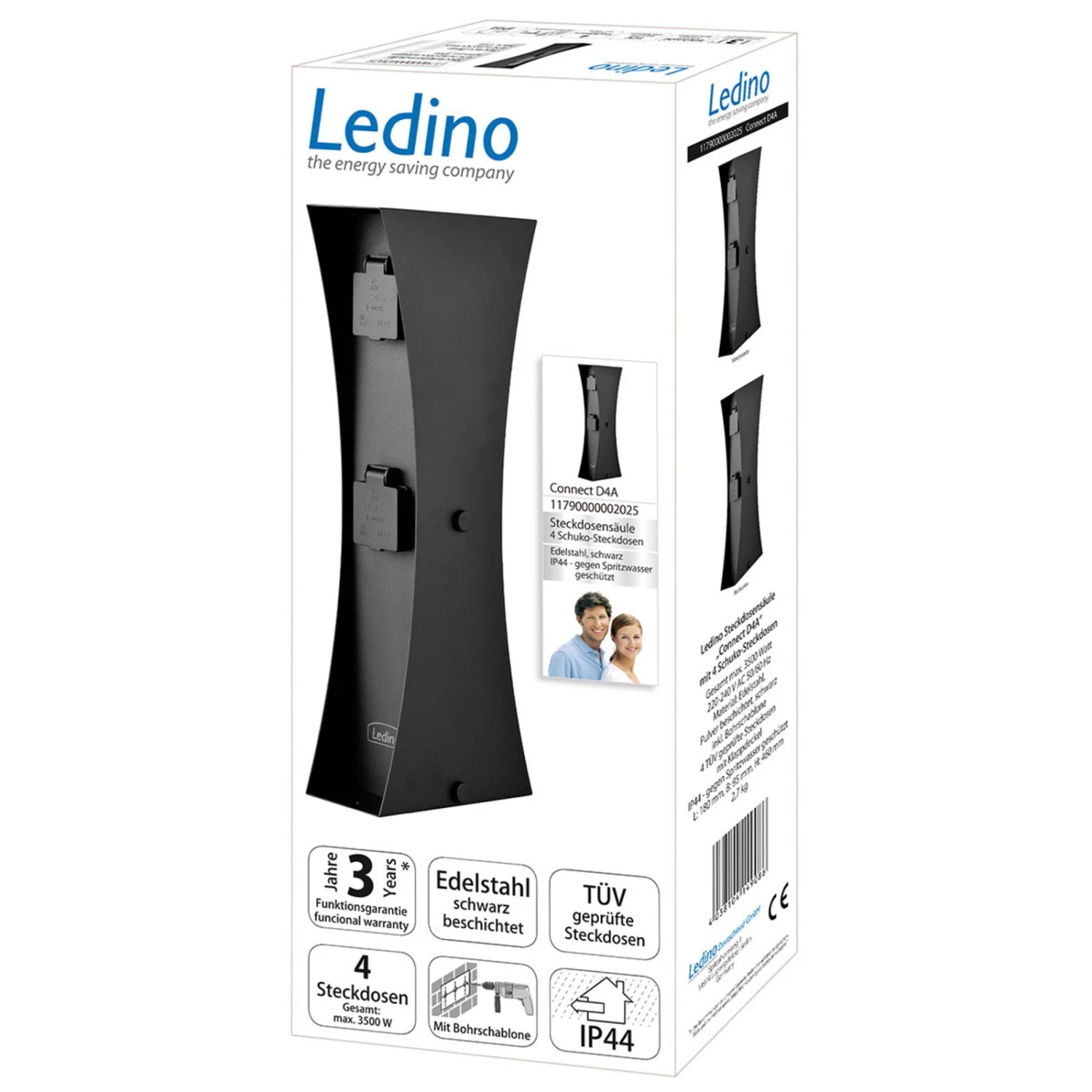 Steckdosensäule Connect D4, Schwarz 3 Steckdosensäule Connect D4, Schwarz – Bild 3