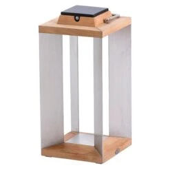 LED-Solarlaterne Teckinox, Teak/Stahl, 45,5cm 8 LED-Solarlaterne Teckinox, Teak/Stahl, 45,5cm -Paulmann Verkaufsgeschäft 6112034 3