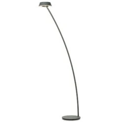 OLIGO Glance LED-Stehlampe Gebogen Grau Matt
