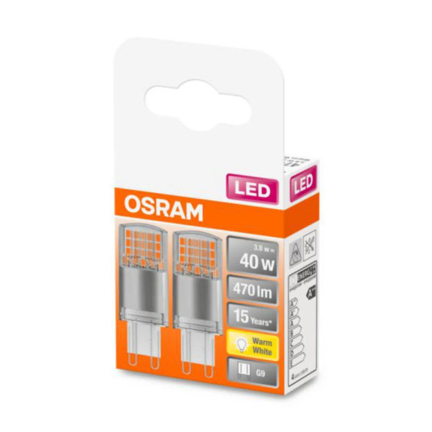 OSRAM LED-Stiftsockellampe G9 4,2W 2.700K Klar 2er 2 OSRAM LED-Stiftsockellampe G9 4,2W 2.700K Klar 2er – Bild 2