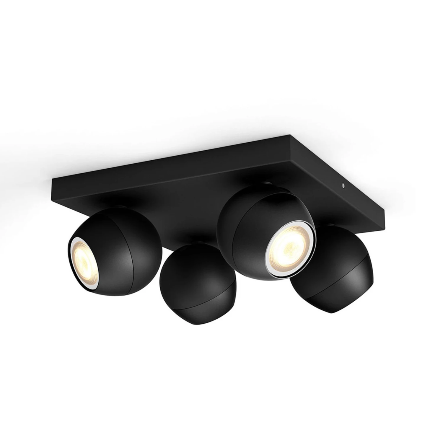 Philips Hue Buckram 4-flammig Dimmschalter Schwarz 1 Philips Hue Buckram 4-flammig Dimmschalter Schwarz