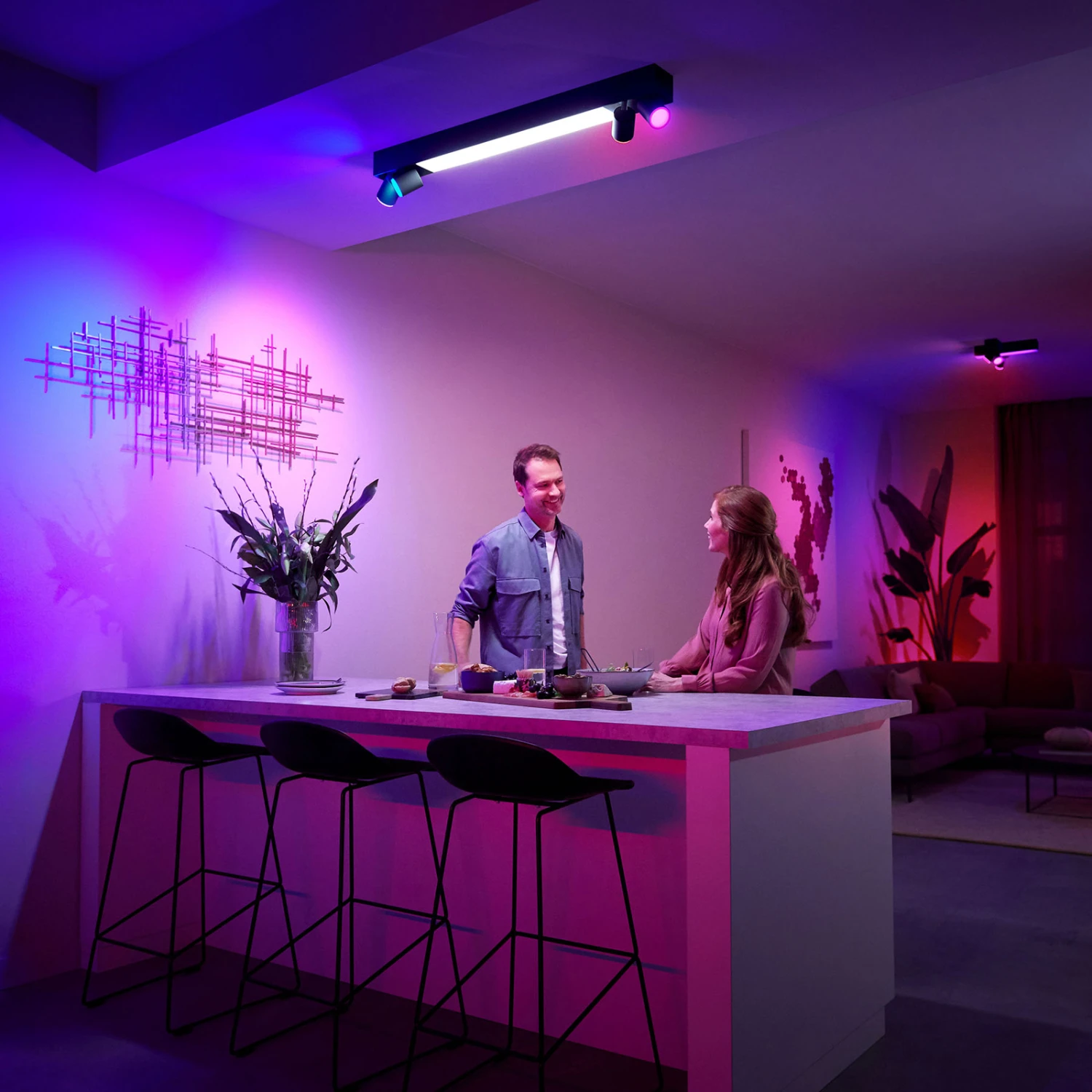 Philips Hue Centris Deckenspot Vierflammig Schwarz 5 Philips Hue Centris Deckenspot Vierflammig Schwarz – Bild 5